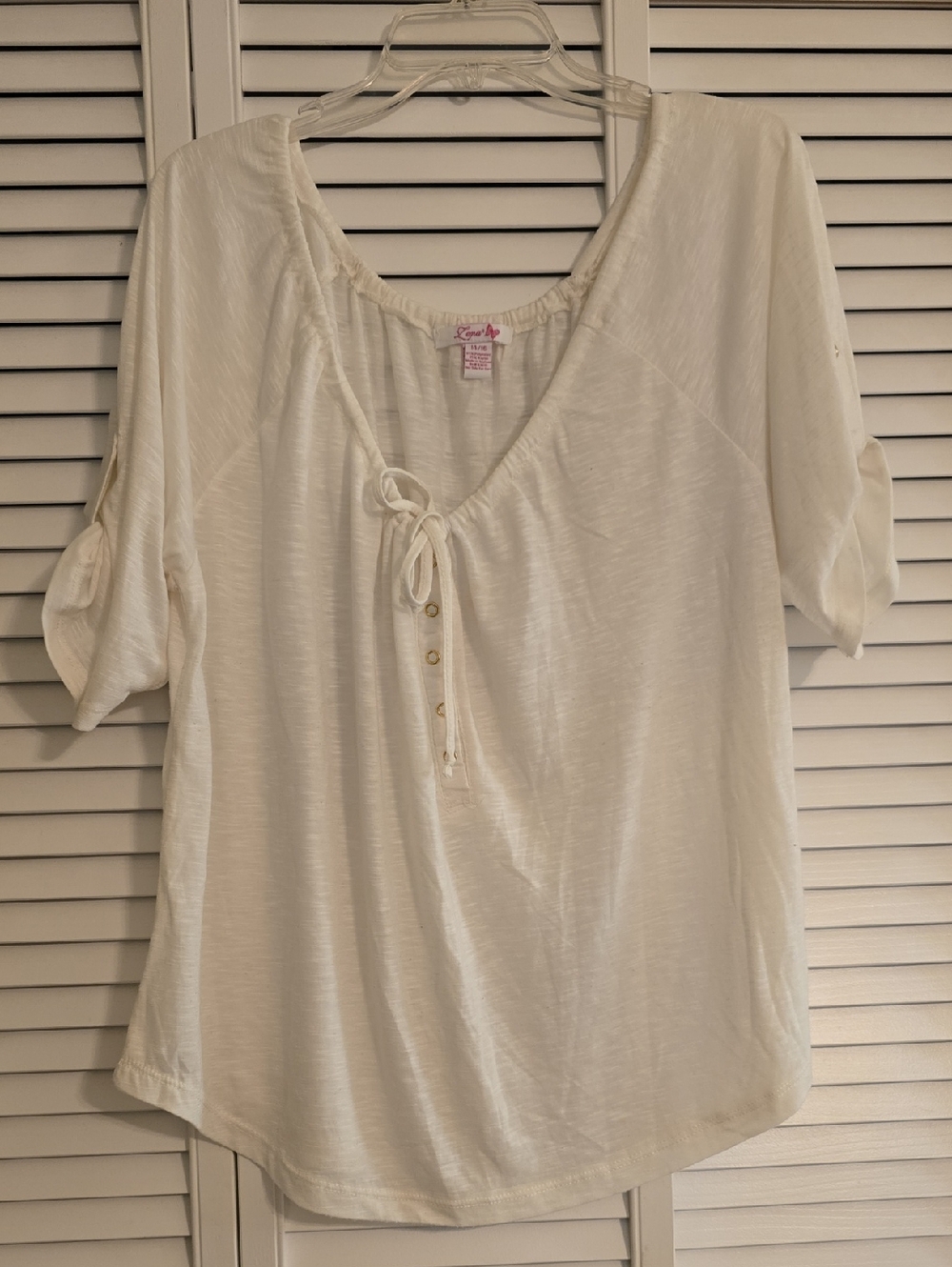 Lena Cream Tie-Neck 3/4 Length Sleeve Blouse